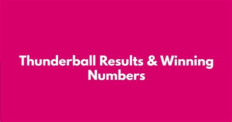 thunderball result|thunderball results 2023.